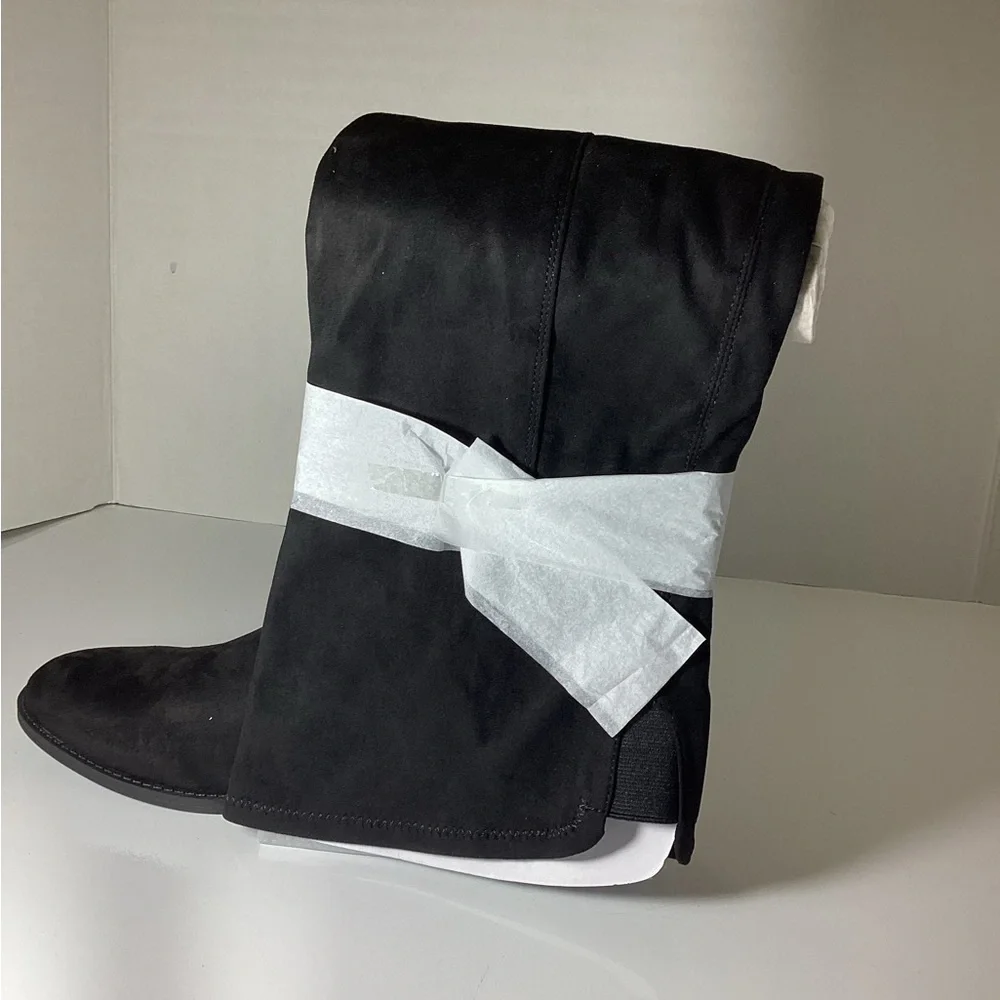 MARC FISHER MLALEEA BOOTS Black Suede Women's Boots